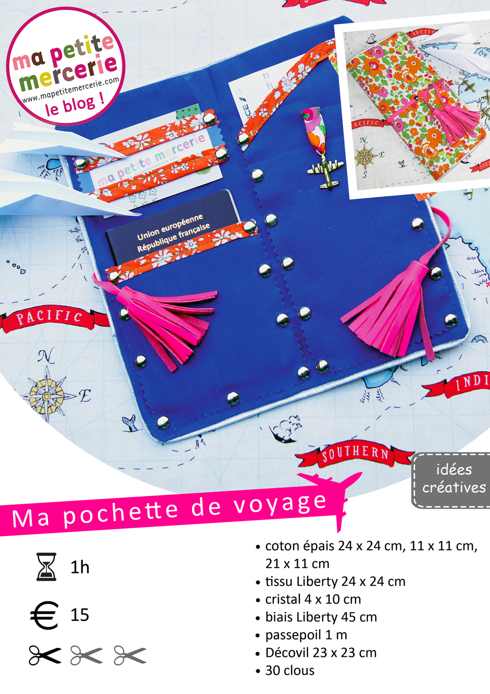 DIY ma pochette de voyage Ma petite Mercerie, le blog